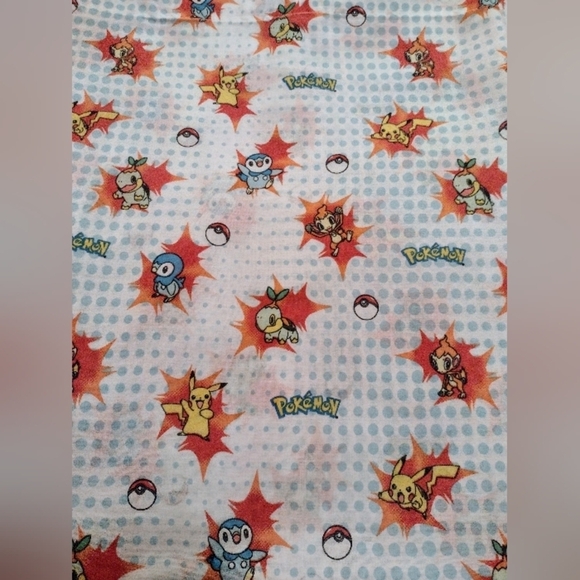 Pokemon Nintendo Springs Global Bed Flat Sheet 92" x 64" 2007 Pikachu Piplup - Picture 3 of 5